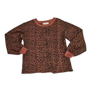 LOFT XS Leopard Print Long Sleeve Pullover Sweater